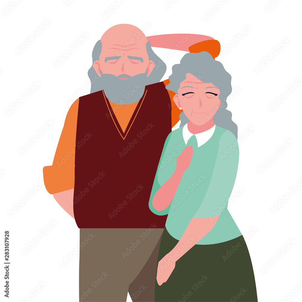 Fototapeta premium happy grandparents day flat design