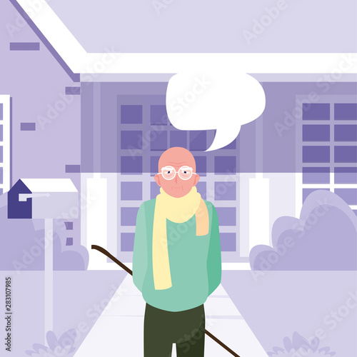 happy grandparents day flat design
