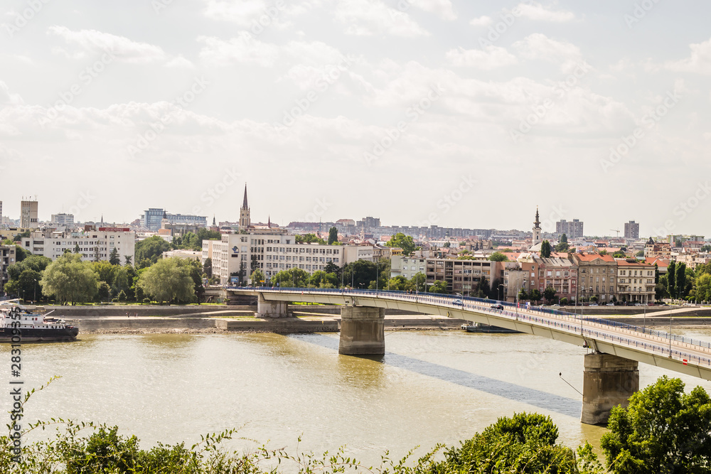 Fototapeta premium Panorama of Novi Sad from Petrovaradin fortress