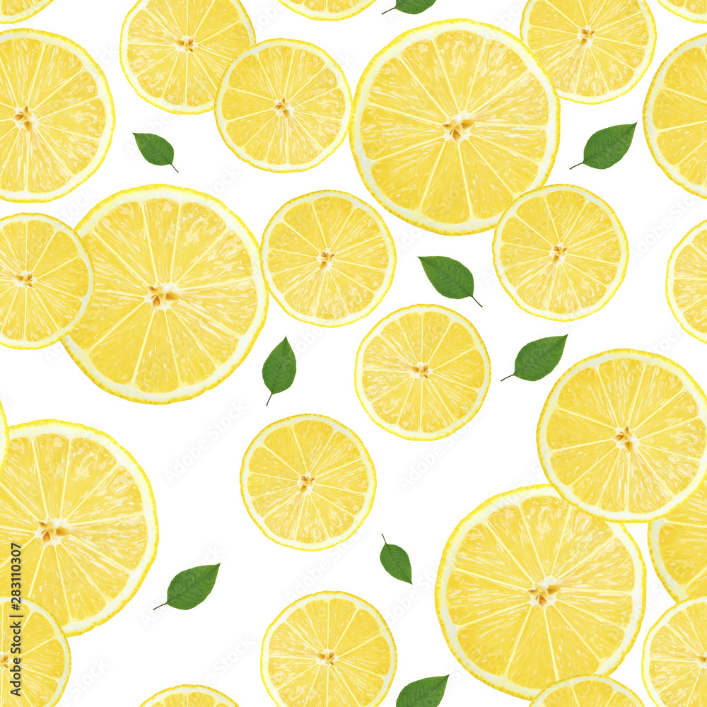 lemon sliсes texture pattern isolated