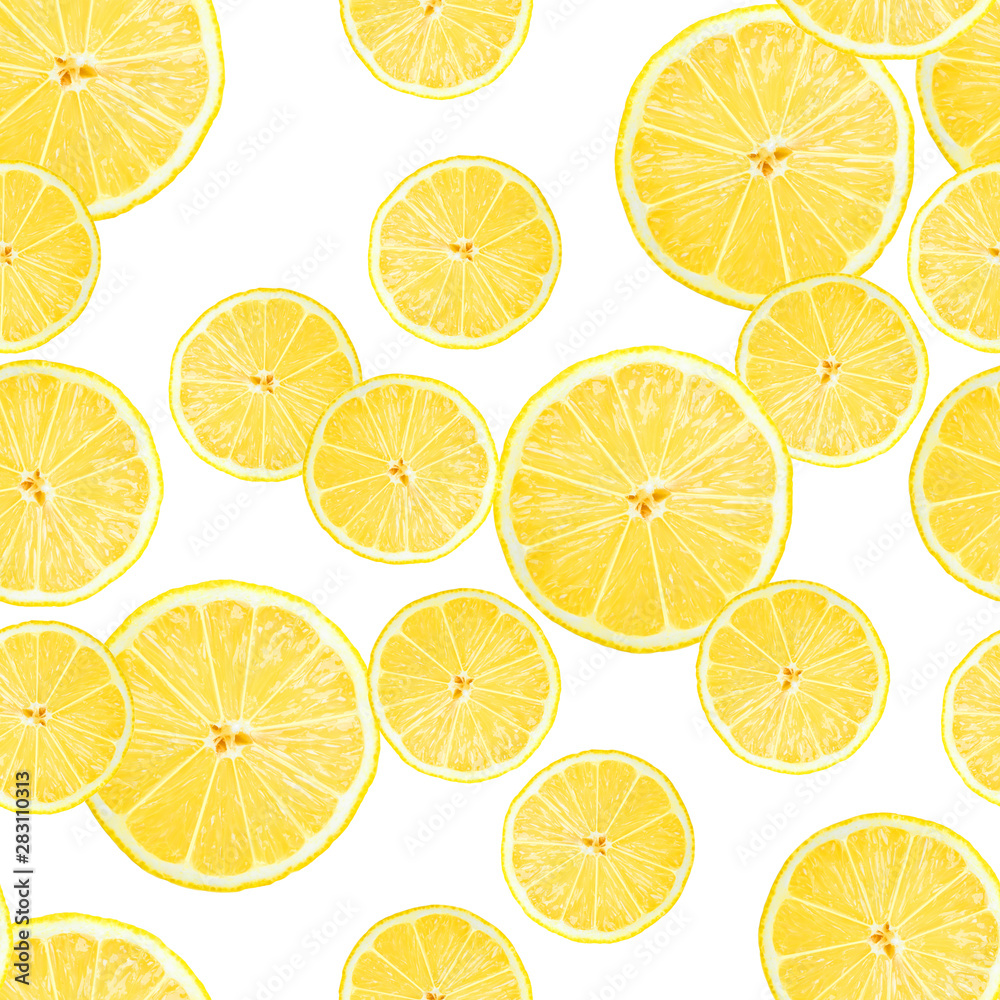 lemon sliсes texture pattern isolated