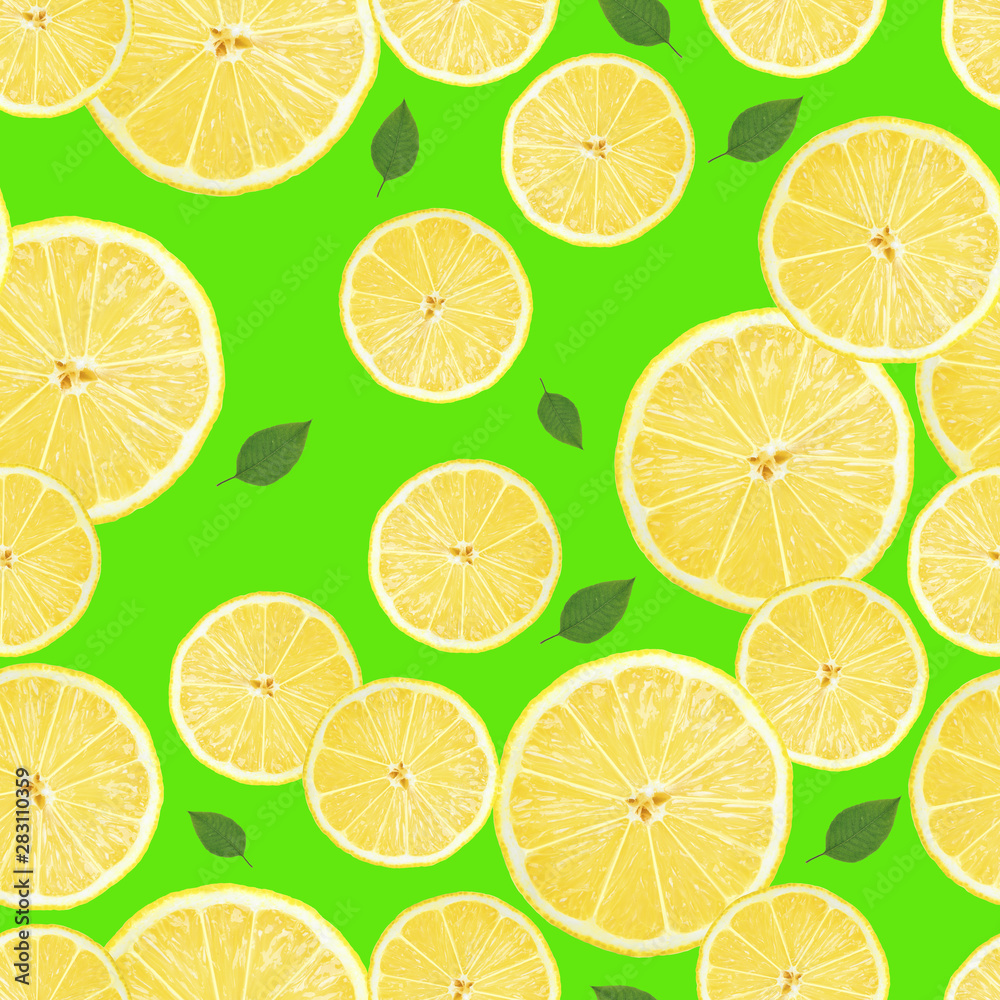 lemon sliсes texture pattern isolated