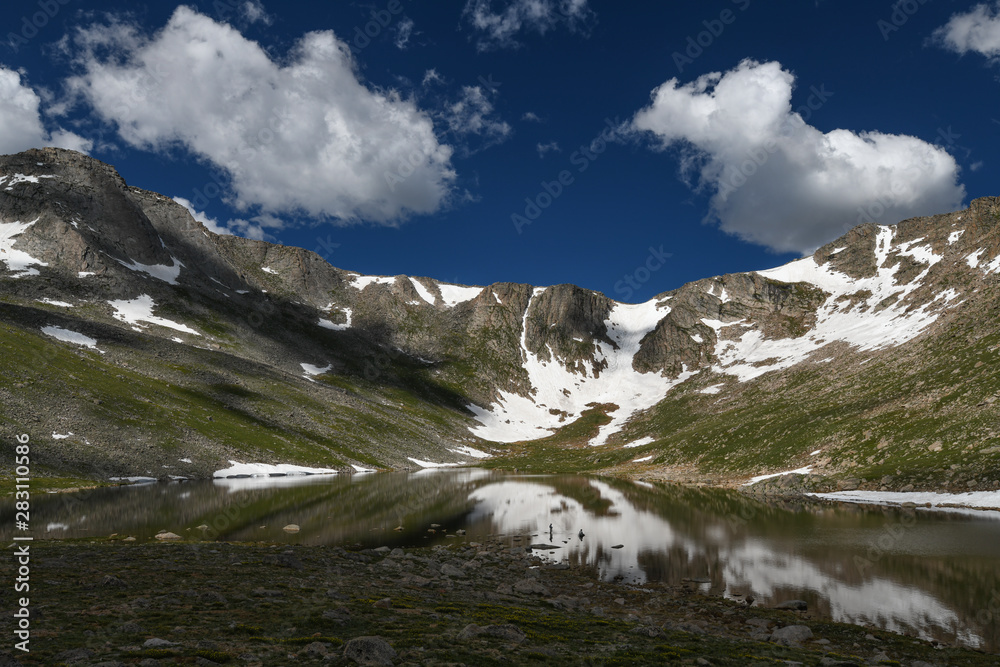 landscape with mountains and clouds