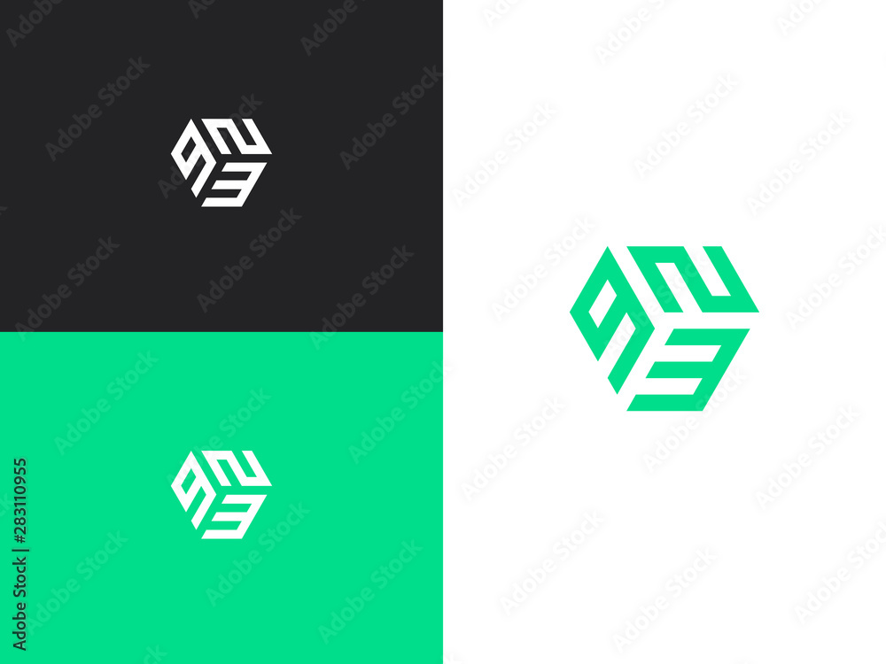 Combination number, stylish vector emblem for design Combination number, stylish vector emblem for design
