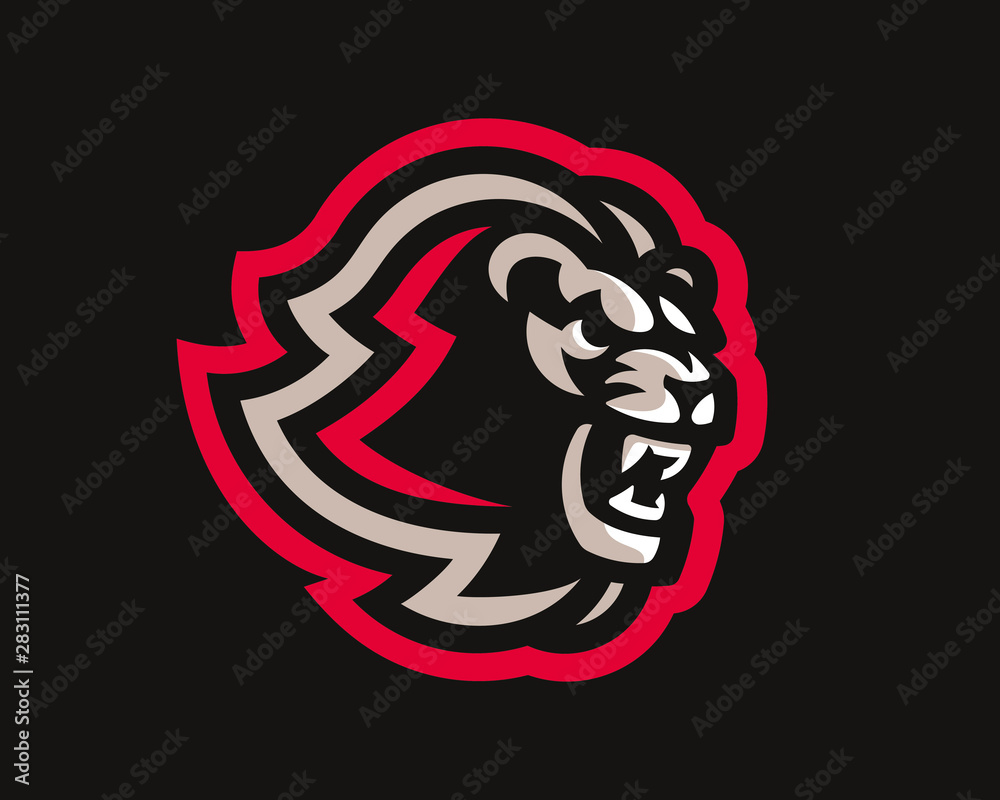 Lion modern logo. Lion design emblem template for a sport and eSport team.