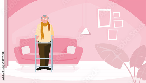 happy grandparents day flat design