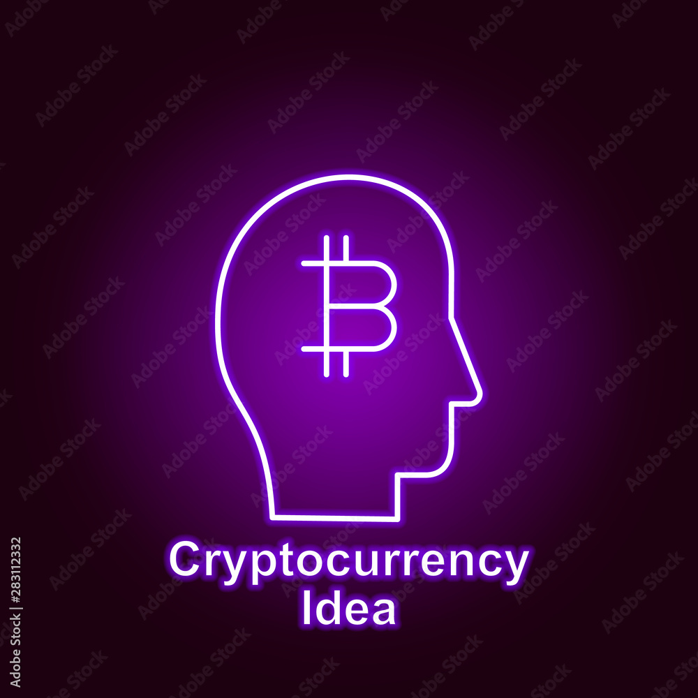 bitcoin idea outline icon in neon style. Element of cryptocurrency illustration icons. Signs and symbols can be used for web, logo, mobile app, UI, UX bitcoin idea outline icon in neon style. Element of cryptocurrency illustration icons. Signs and symbols can be used for web, logo, mobile app, UI, UX
