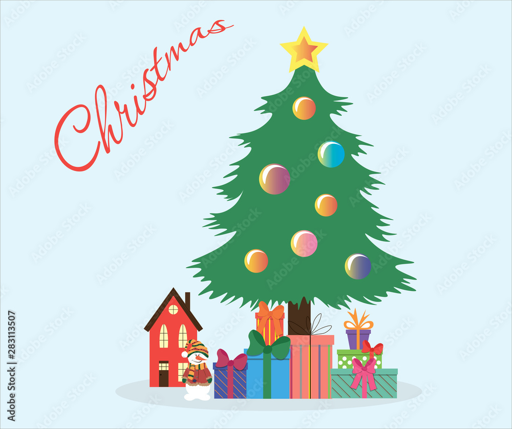 Gifts and toys under the Christmas tree. Background. Invitation. Postcard. Gifts and toys under the Christmas tree. Background. Invitation. Postcard.