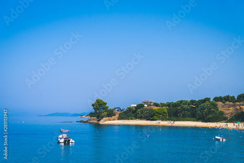 Fototapeta Naklejka Na Ścianę i Meble -  Beautiful sea, rocks, forests and beaches in Greece