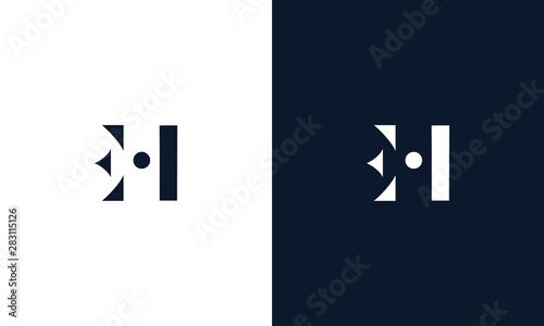 Abstract letter EH logo. This logo icon incorporate with abstract shape in the creative way. photo