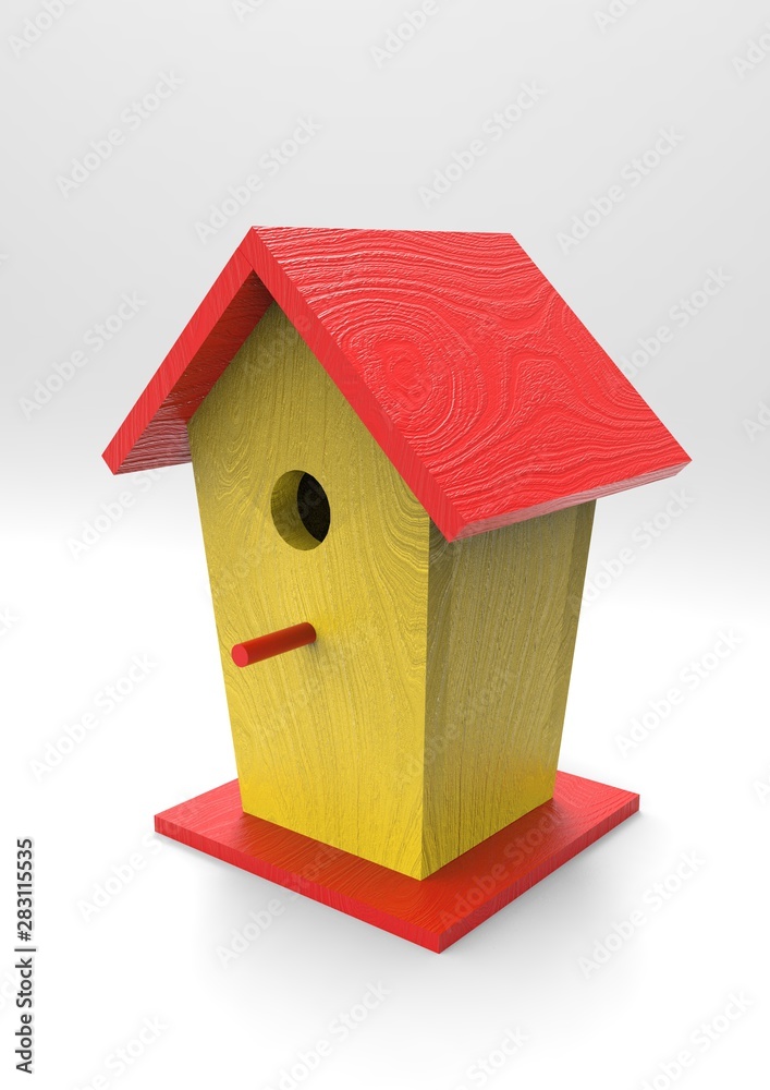 Colorful Bird boxes isolated on a white background. Colorful Bird boxes isolated on a white background.