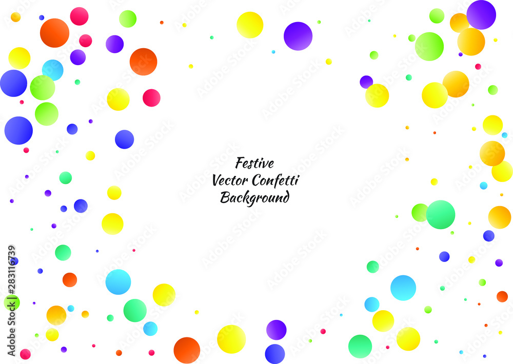 Festive color round confetti background. Abstract frame confetti texture for holiday, postcard, poster, website, carnivals, birthday and children's parties. Cover confetti mock-up. Wedding card layout Festive color round confetti background. Abstract frame confetti texture for holiday, postcard, poster, website, carnivals, birthday and children's parties. Cover confetti mock-up. Wedding card layout