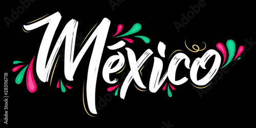Mexico Patriotic Banner design Mexican flag colors vector illustration