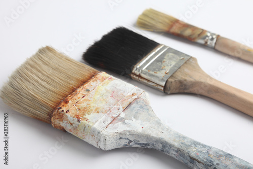  Three brush against white background