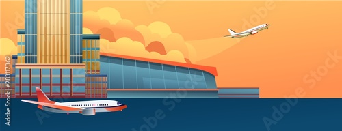 Modern airport banner