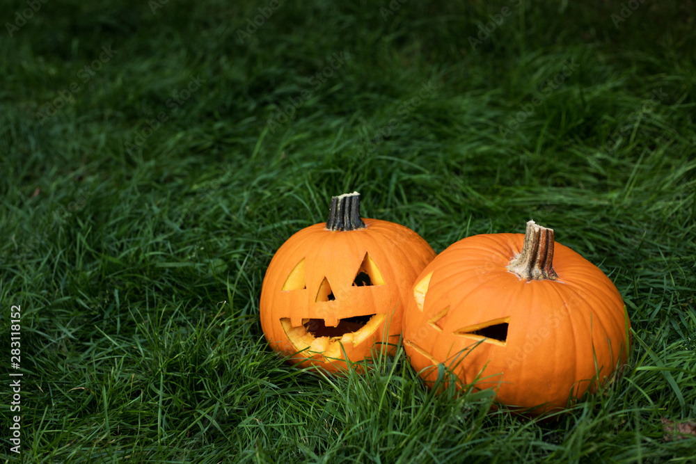 Obraz premium jack-o-lantern, halloween carved pumpkin
