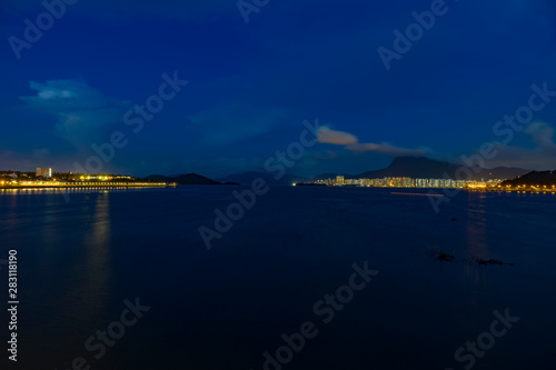 Dark Night View to Tolo Harbour from Tai Po