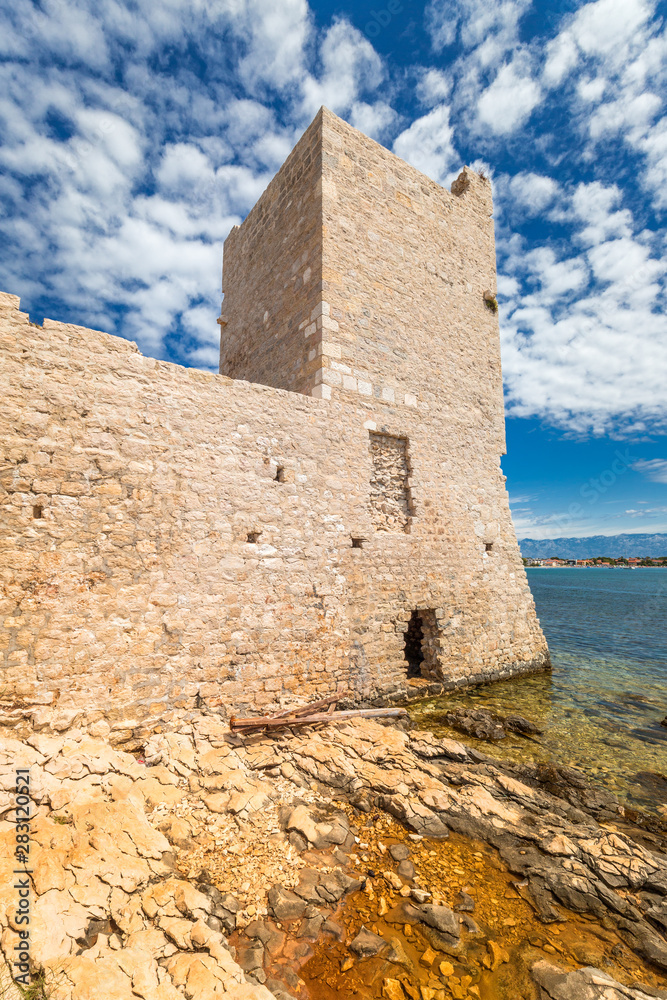 Kastelina castle, fortress ruins on Vir island, Croatia, Europe.