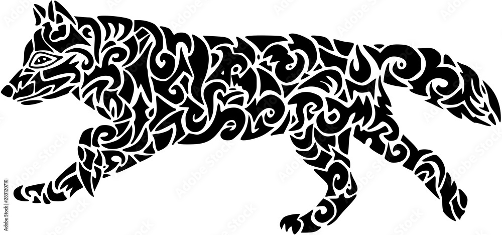 Fototapeta premium Tribal wolf design