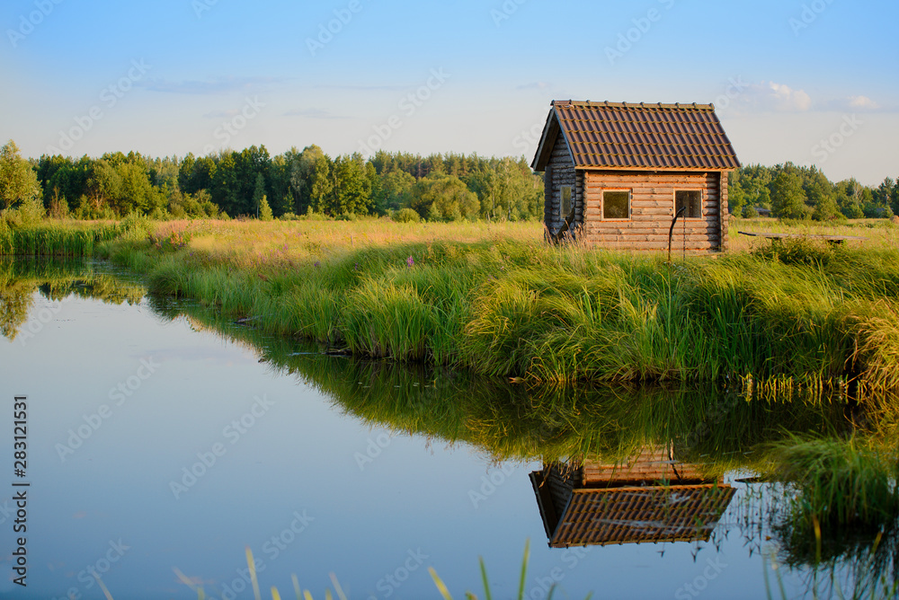 Old wooden house near the water