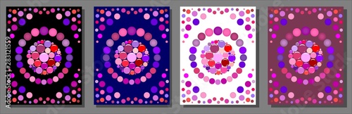 Mosaic colorful  circle design backgrounds collection vector design element for websites, blogs, advertisements, magazine, articles, flyers, posters, backgrounds, business cards, logo, and tri-folds