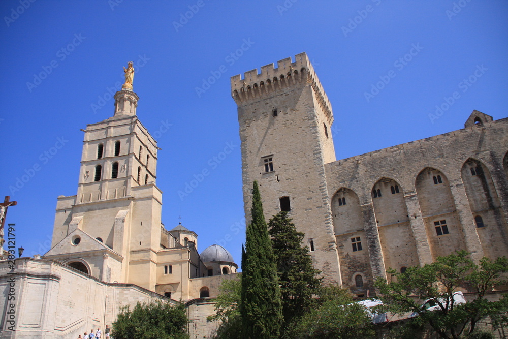 le palais des papes et la cathédrale le palais des papes et la cathédrale