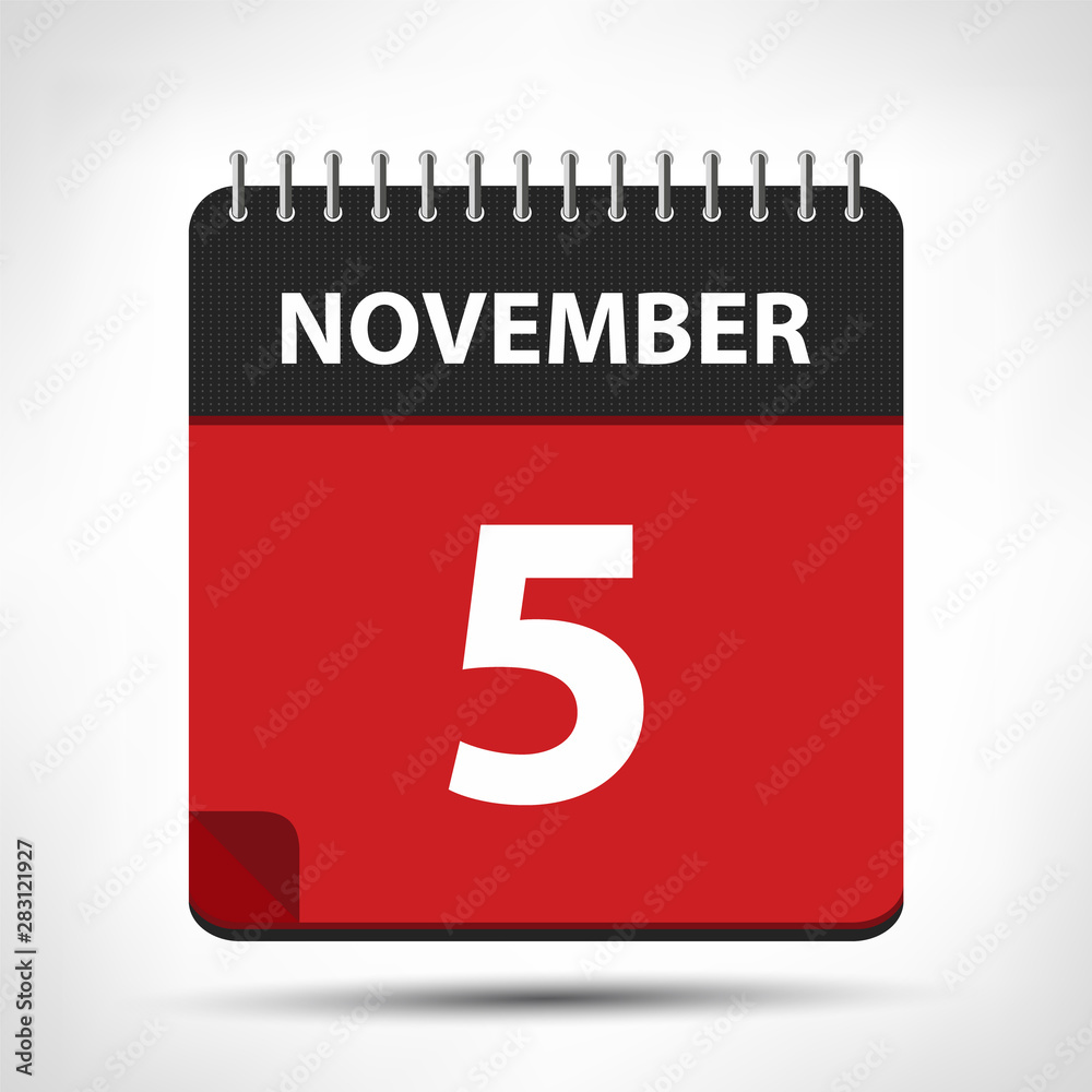 November 5 - Calendar Icon - Calendar design template November 5 - Calendar Icon - Calendar design template