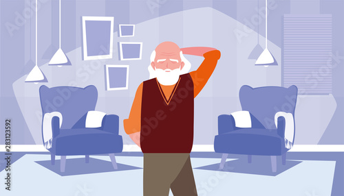 happy grandparents day flat design