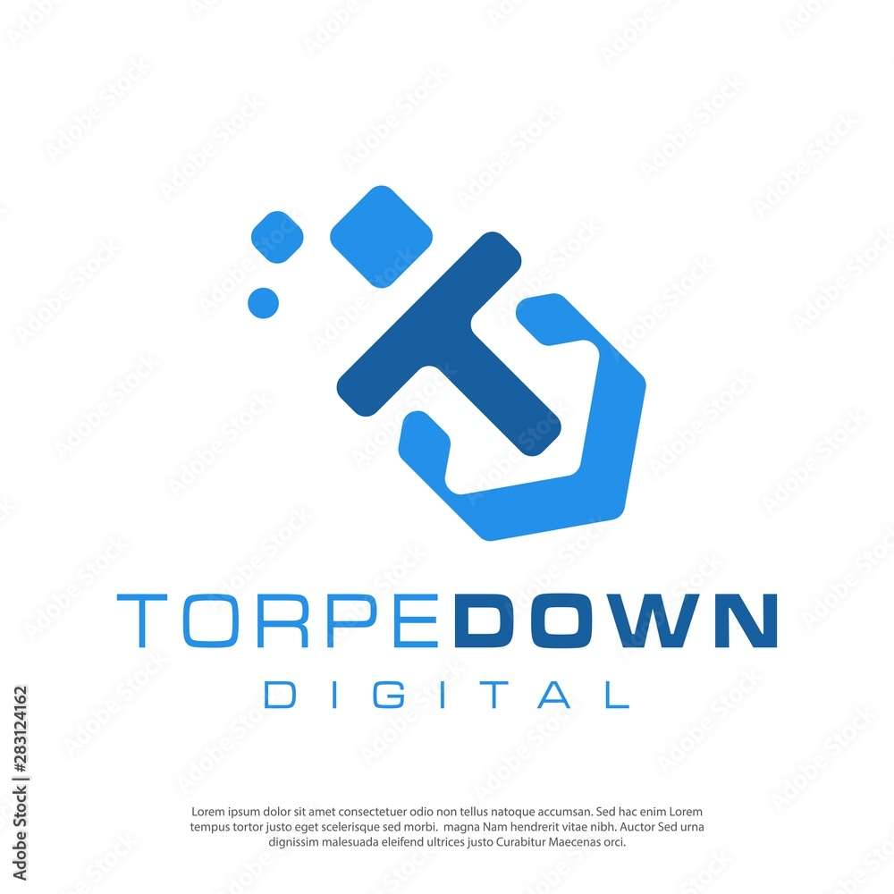 digital torpedo vector logo for technology companies digital torpedo vector logo for technology companies