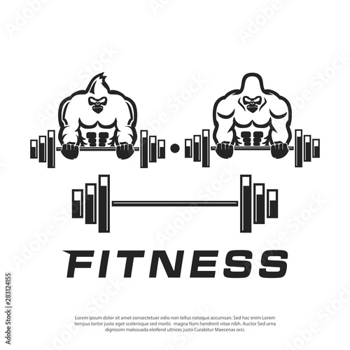 masculine gorilla vector logo for sports companies