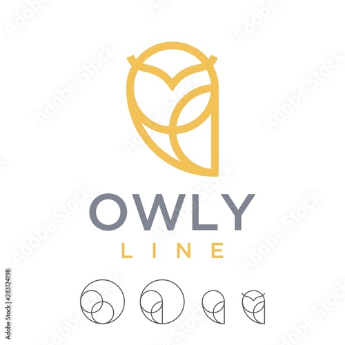 logo vector line art minimalist luxury owl photo