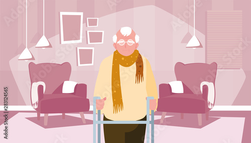 happy grandparents day flat design