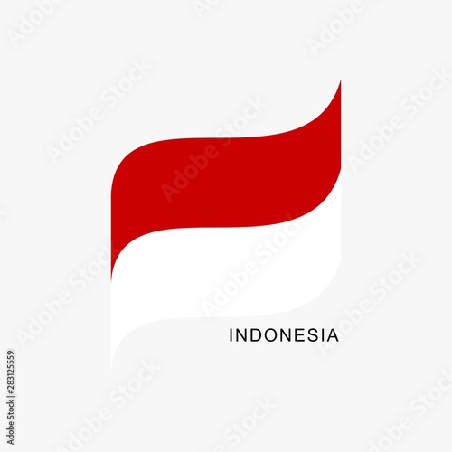 Free Download Indonesia flag flat design vector, red and white flag illustration, south east asia flag design. - GFXLoad