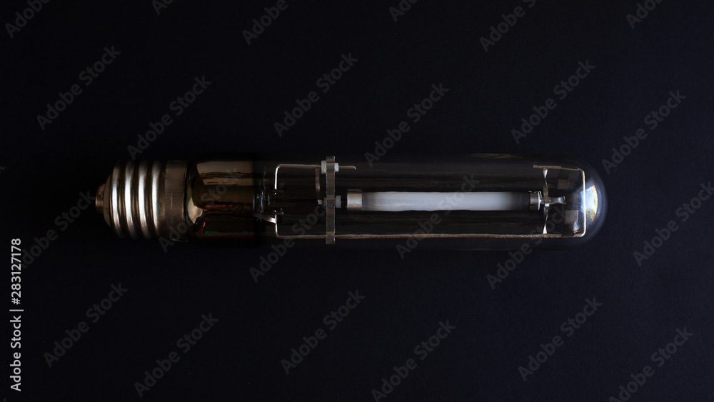 sodium lamp on a black background top view sodium lamp on a black background top view