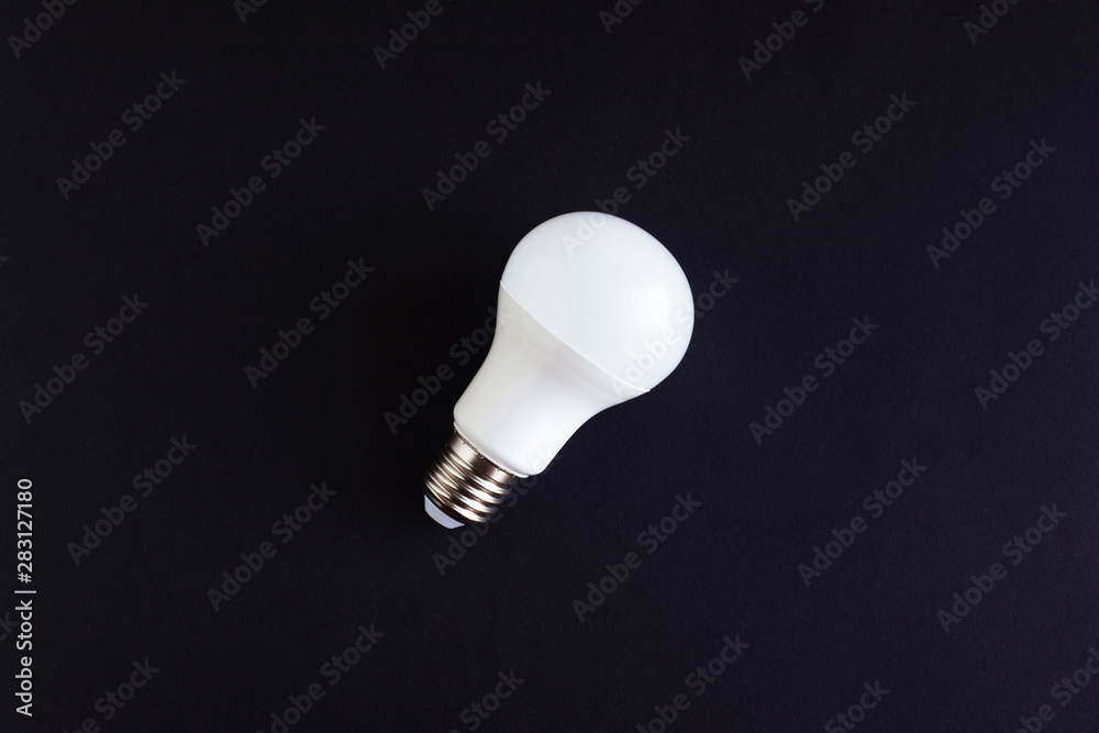 white LED Eco lamp on a black background white LED Eco lamp on a black background