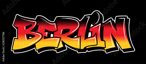Graffiti style lettering text design