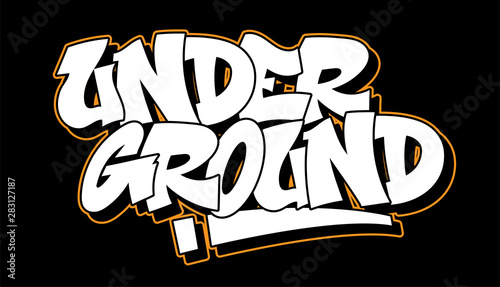 Graffiti style lettering text design