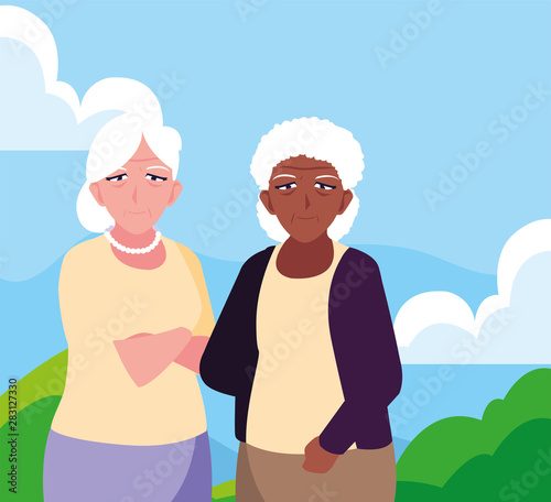 happy grandparents day flat design