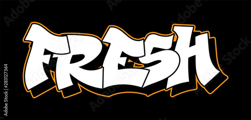 Graffiti style lettering text design