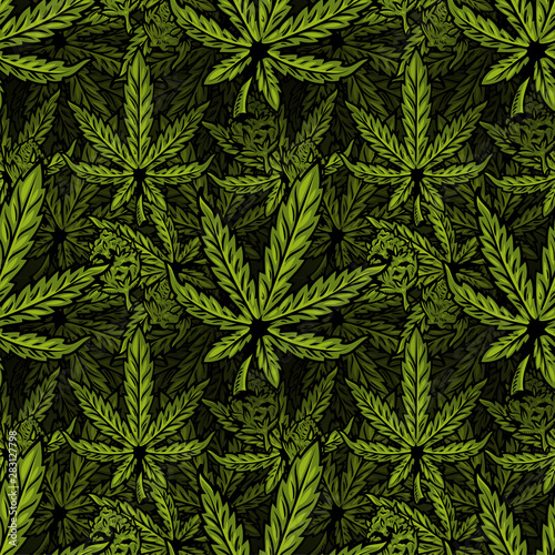 Cannabis seamless pattern print design
