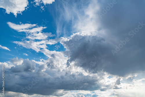 Amazing cloudscape on the sky at midday time.