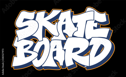 Graffiti style lettering text design