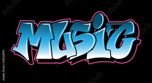 Graffiti style lettering text design