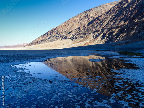 Salt flats and water