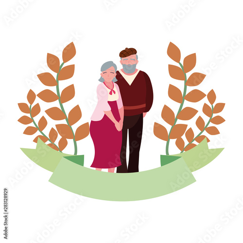 happy grandparents day flat design
