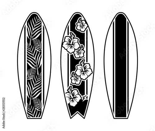 Set surfboard print design for surfing