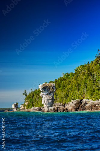 Several Flower pot rock formations in Lake Huron, ON