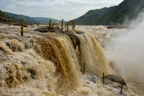 The natural scenery of the Hukou in the Yellow River, China