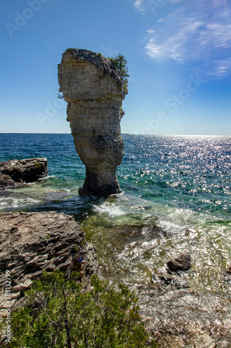 Sun drenched flower pot rocks, Lake Huron, ON