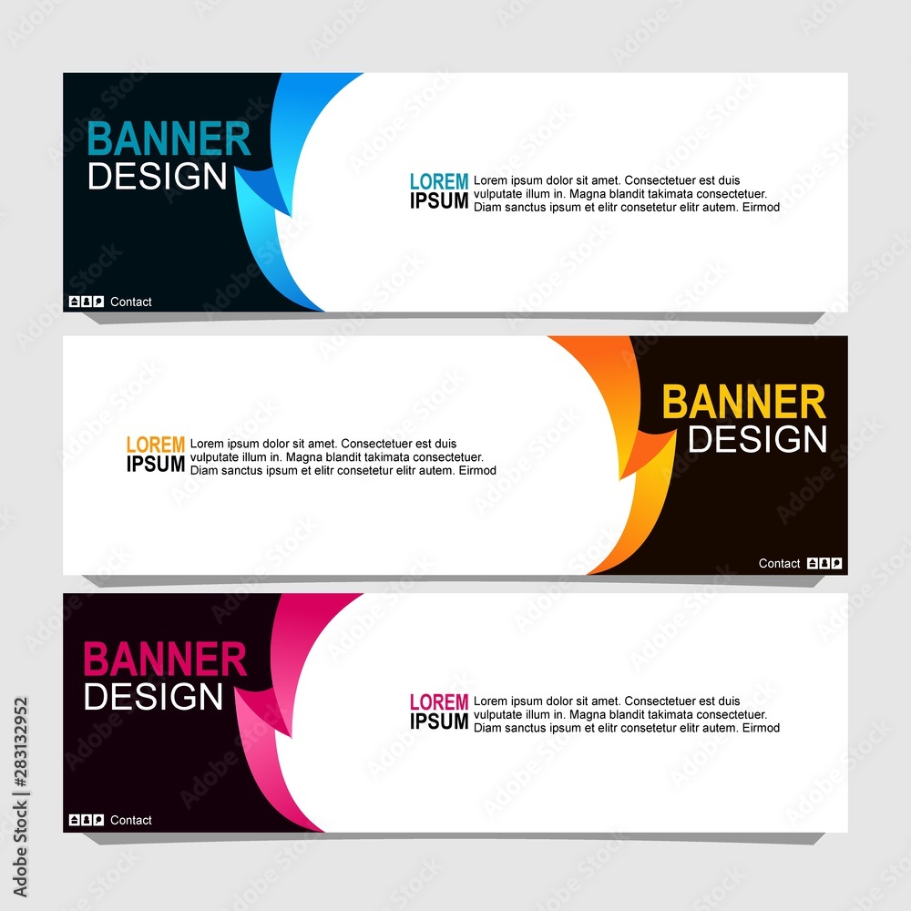 Vector abstract design banner web template.